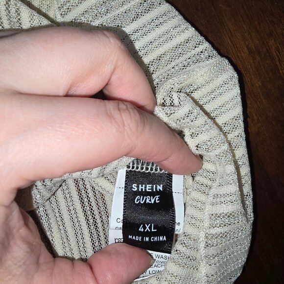 Women's Plus Sheer Cream Cowl Neck Shirt 4x - Picture 2 of 4